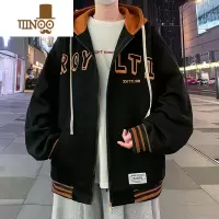 YANXU港风卫衣男宽松连帽休闲夹克外套2023新款开衫上衣
