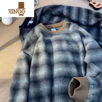 YANXU条纹卫衣男2023新款港风百搭圆领外套潮牌复古宽松潮流上衣服