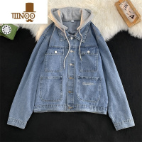 YANXU多口袋连帽牛仔外套男港风ins潮牌痞帅宽松百搭韩版工装夹克