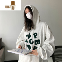 YANXU卫衣男2023秋装新款潮牌印花上衣港风青少年情侣宽松痞帅套头外套