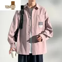 YANXU衬衫男士外套港风工装潮牌宽松衬衣青少年休闲百搭秋装上衣