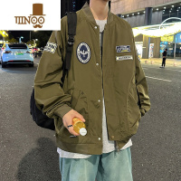 YANXU青少年高中学生港风宽松飞行夹克上衣服男孩帅气棒球服外套