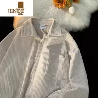 YANXU复古潮牌灯芯绒衬衫男士高街痞帅长袖衬衣港风休闲男款外套