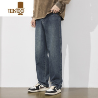 YANXU牛仔裤男潮牌宽松直筒秋季新款复古美式潮流阔腿男士休闲裤子