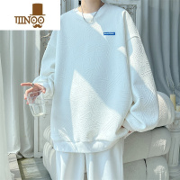 YANXU卫衣男士港风痞帅潮牌无帽外套圆领男生大码宽松上衣服