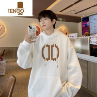 YANXU连帽卫衣男2023秋季新款港风潮流感痞帅外套百搭宽松休闲上衣