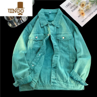 YANXU痞帅牛仔外套男港风潮牌复古宽松休闲高街百搭工装翻领夹克