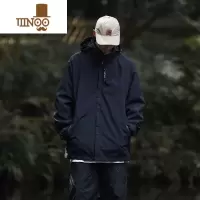 YANXU户外登山冲锋衣外套男女新款宽松大码美式潮牌痞帅连帽夹克