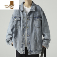 YANXU牛仔外套男新款潮牌ins宽松上衣服美式翻领男生港风工装夹克