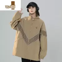 YANXU无性别秋季夹克外套男女立领拼接撞色宽松大码美式潮牌青少年