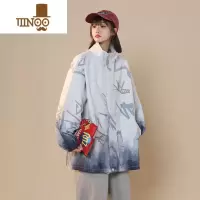 YANXU无性别秋季夹克外套男女渐变立领宽松休闲美式潮牌高街青少年