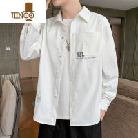 YANXU衬衫男长袖宽松休闲工装衬衣男夏季薄款痞帅百搭寸衫外套