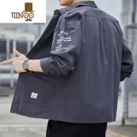 YANXU长袖衬衫男工装风格时尚百搭薄款宽松外穿衬衣青少年百搭休闲寸衣
