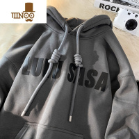 YANXU卫衣男美式款潮牌连帽外套oversize大码宽松硬挺秋天衣服