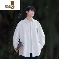 YANXU衬衫男士夏季日系美式长袖宽松设计感vintage美式衬衣款外套