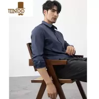 YANXU感衬衫男夏季黑色长袖薄款休闲冰丝免烫韩版商务正装男士衬衣