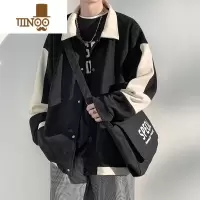 YANXU绒外套男款宽松翻领工装夹克美式潮牌高街复古情侣上衣服