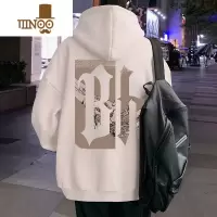 YANXU连帽卫衣男潮牌ins美式复古帽衫套头宽松情侣潮流外套