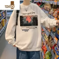 YANXU高街潮牌ins长袖卫衣男港风潮流宽松oversize小众男装上衣