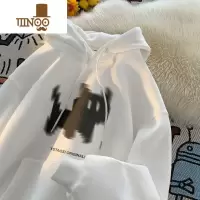 YANXU小猫连帽卫衣男美式硬挺外套潮牌oversize复古秋装衣服