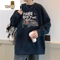 YANXU华夫格西海岸oversize卫衣男款夏季薄款美式复古情侣长袖t恤
