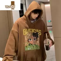 YANXU卫衣男2023新款美式复古高街潮牌oversize连帽套头外套
