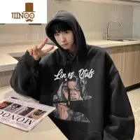 YANXUoversize美式高街潮牌卫衣男款感日系动漫大码连帽外套