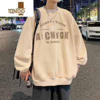 YANXU美式卫衣男生款无帽圆领潮牌复古高街oversize情侣上衣服