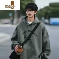 YANXU美式潮牌卫衣男士宽松连帽衫休闲上衣男款潮流字母印花