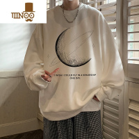 YANXU美式圆领卫衣男款宽松休闲长袖t恤oversize潮牌无帽外套