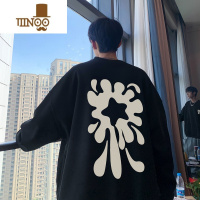 YANXU卫衣男款2023年新款美式复古潮牌oversize圆领痞帅外套