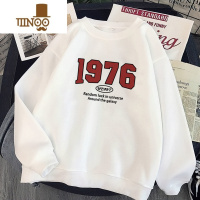 YANXU美式卫衣男ins潮牌高街无帽外套加绒印花宽松圆领长袖t恤上衣