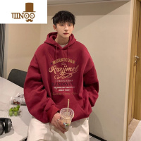 YANXU港风复古潮流潮牌连帽卫衣男装加绒宽松百搭美式韩版