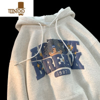 YANXU美式卫衣男士冬季加绒加厚潮牌男生连帽上衣服款男款外套