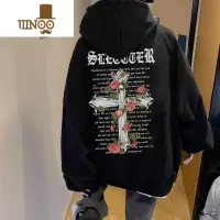 YANXU美式复古卫衣男生潮ins款连帽衣服潮牌港风oversize外套