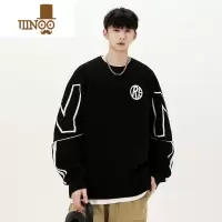 YANXU卫衣男2023新款潮牌美式圆领宽松青少年学生上衣