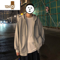 YANXU美式vibe连帽卫衣外套男秋季青少年复古开衫休闲百搭拉链夹克
