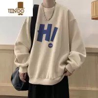 YANXUvintage无帽卫衣男春季大码长袖上衣美式复古款字母外套