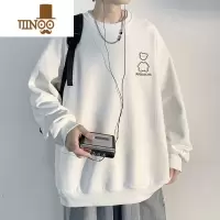 YANXU华夫格卫衣男款潮牌运动休闲外套秋装圆领长袖T恤秋季上衣服