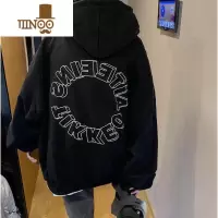 YANXU卫衣男oversize小众高街美式秋季欧美街头ins潮牌连帽外套款