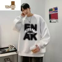 YANXU日系cityboy圆领卫衣男oversize字母印花休闲宽松上衣