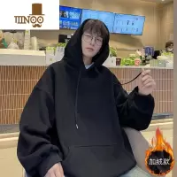 YANXU纯色男士连帽卫衣美式潮牌宽松套头休闲外套时尚百搭上衣潮