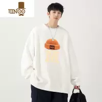 YANXU圆领卫衣男生2023新款美式潮牌宽松打底衫情侣外套衣服