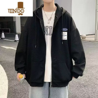 YANXU连帽卫衣男秋季潮牌宽松开衫拉链上衣百搭休闲港风款潮流夹克