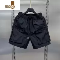 YANXU日系复古多口袋工装短裤男士潮牌夏季薄款宽松直筒休闲外穿五分裤