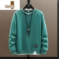YANXU2023新款春季男士假圆领卫衣冬款中山加绒长袖t恤上衣服
