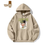 YANXU美式印花连帽卫衣男潮牌宽松休闲套头上衣青少年帅气百搭外套