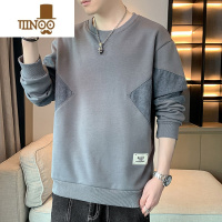 YANXU男士长袖t恤ins潮牌宽松拼接打底衫灯芯绒上衣服卫衣加厚款