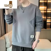 YANXU男士长袖t恤ins潮牌宽松拼接打底衫灯芯绒上衣服卫衣加厚款