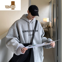 YANXU连帽卫衣男款oversize潮牌加绒情侣卫衣美式复古宽松外套